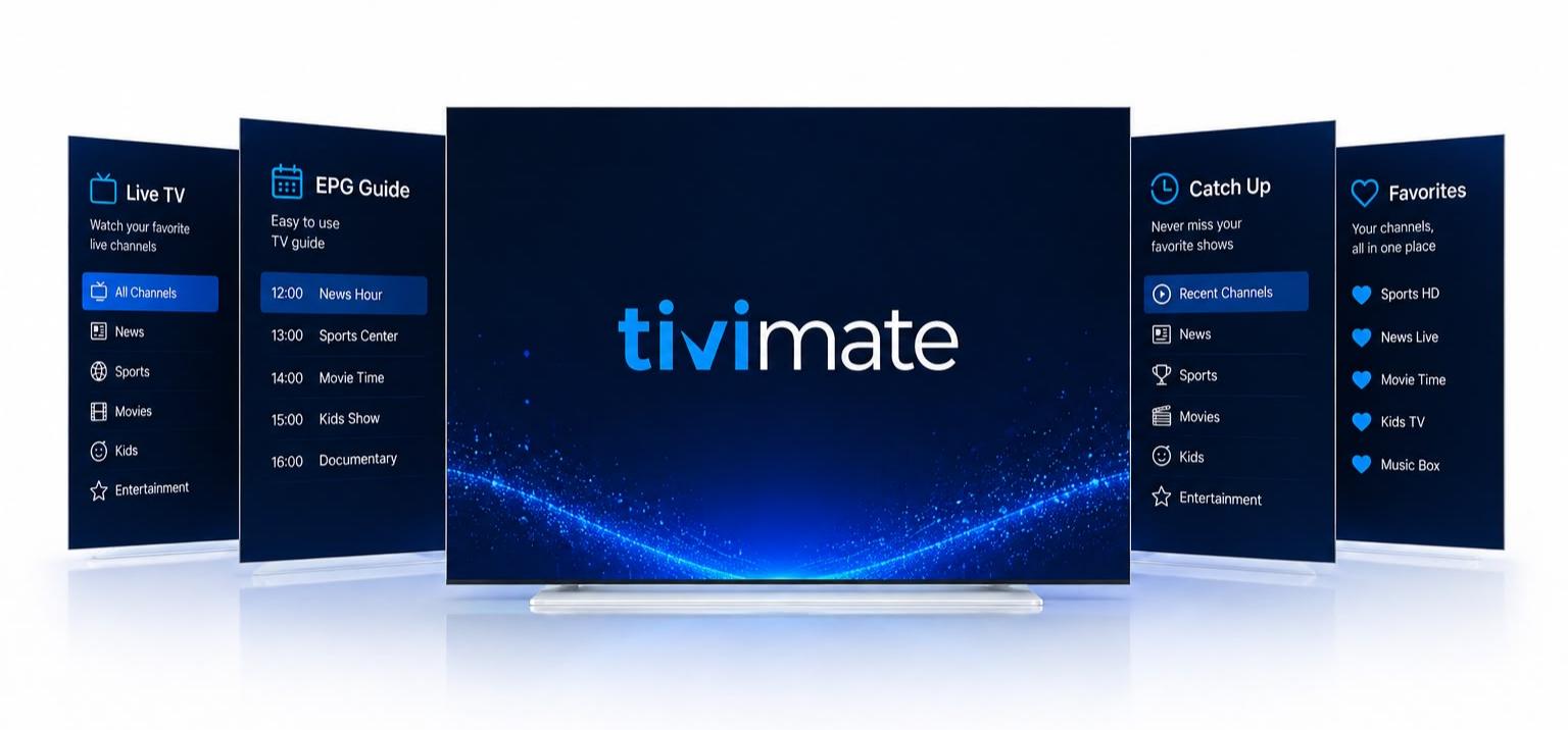 4K Tivimate IPTV Player Interface on Smart TV and Mobile Devices